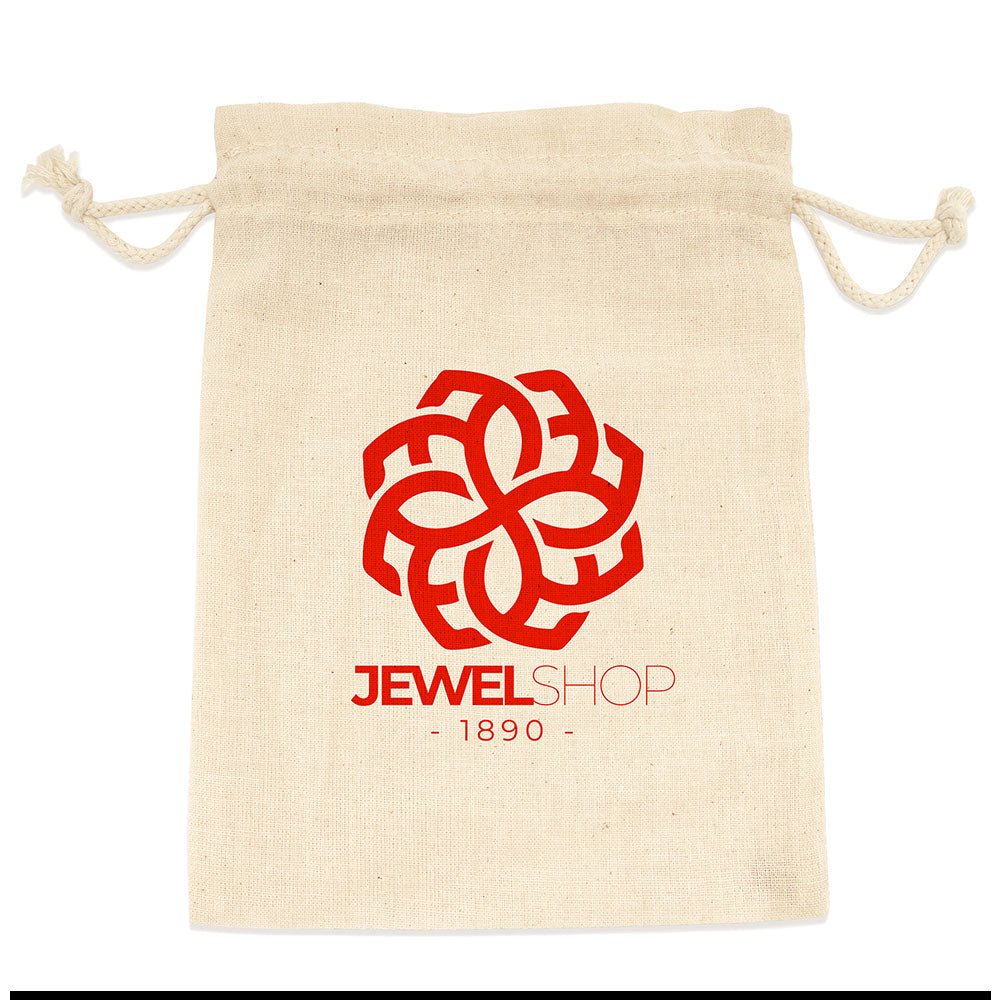 Saculet bumbac tip canvas 21x15 BO7552S129 - Green Print