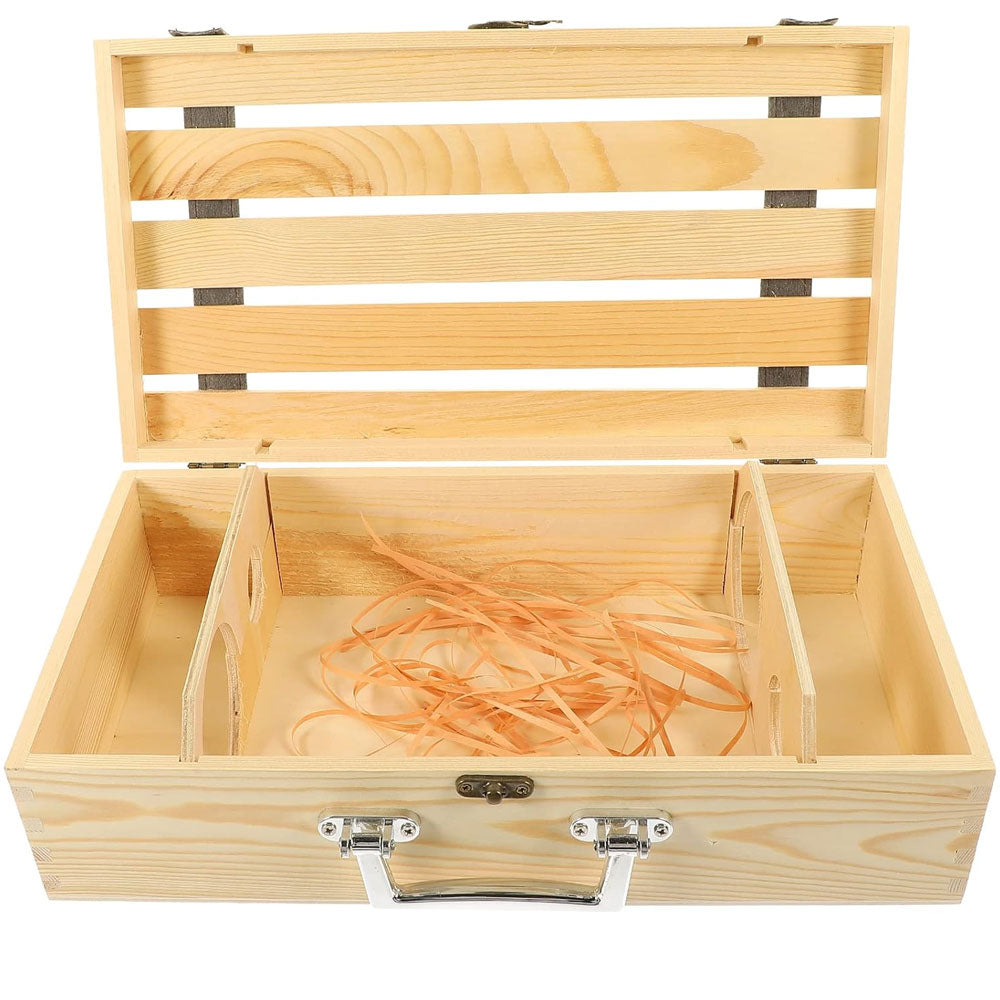 Cutie lemn tip cufar pentru 2 sticle de vin