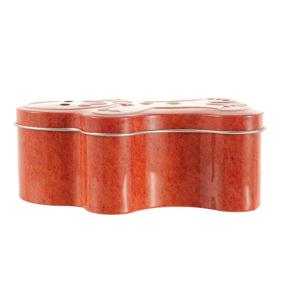 Cutie metalica cu forma de omulet turta dulce