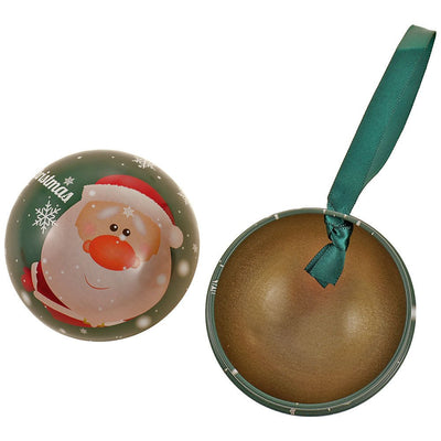 Glob de brad metalic verde cu model Mos Craciun Ø7 cm XM787817 - Green Print