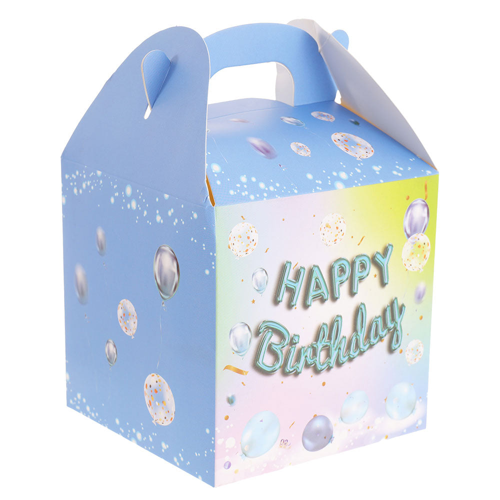 Cutie cani cu maner HAPPY BIRTHDAY bleu