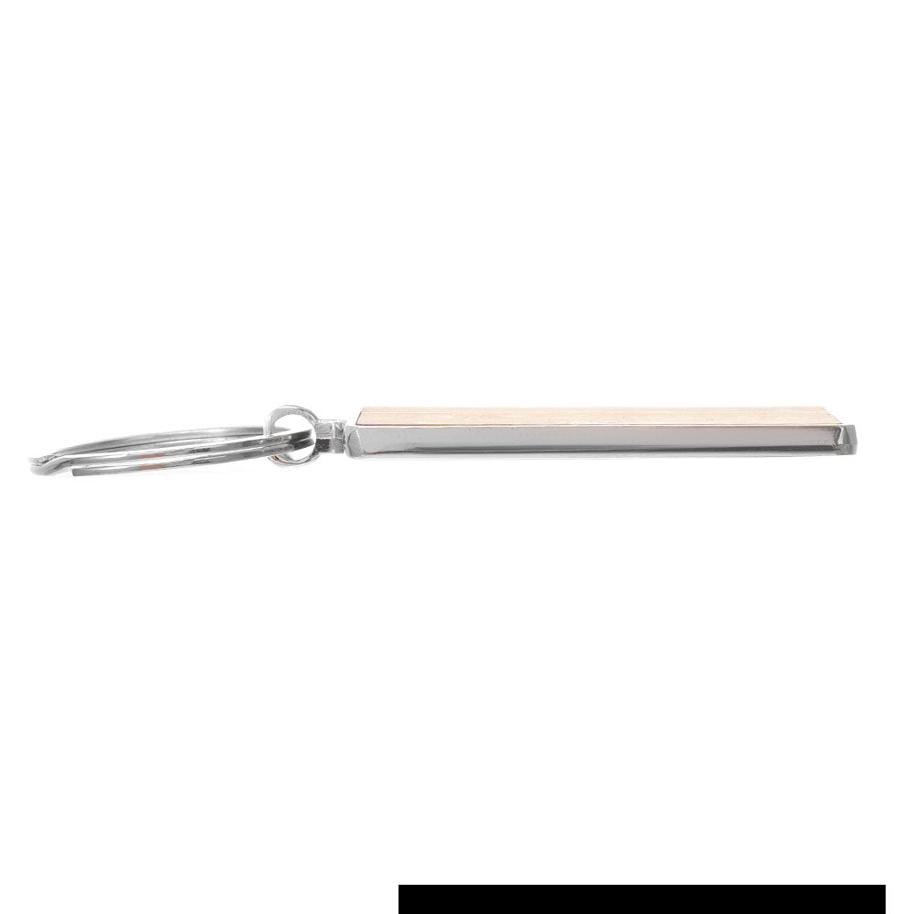 Breloc gravabil dreptunghi 5,5 x 2,5 lemn+metal