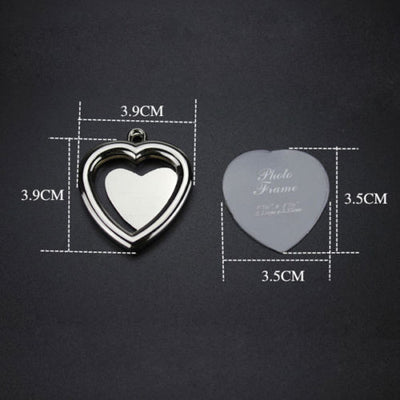 Breloc metalic insertie foto inima SH22 - Green Print