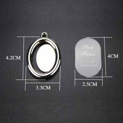 Breloc metalic insertie foto oval