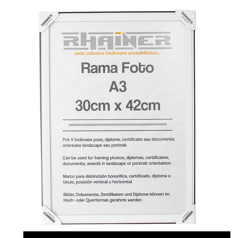 Rama foto Barcelona alb+negru A3