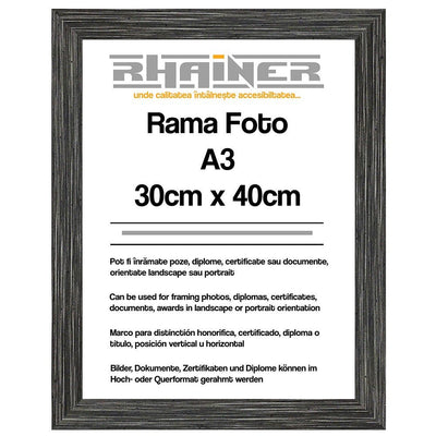 Rama foto Madrid antracit A3 FP091119A3 - Green Print