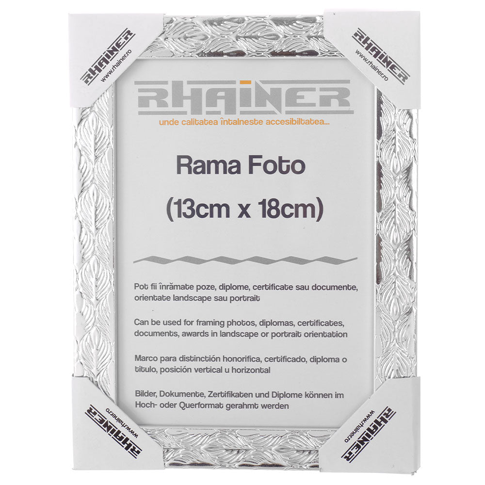 Rama foto Leon argintiu texturat 13x18