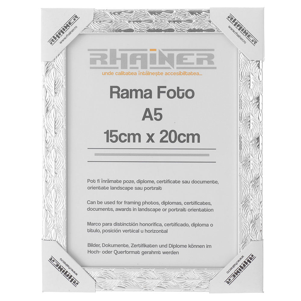 Rama foto Leon argintiu texturat A5