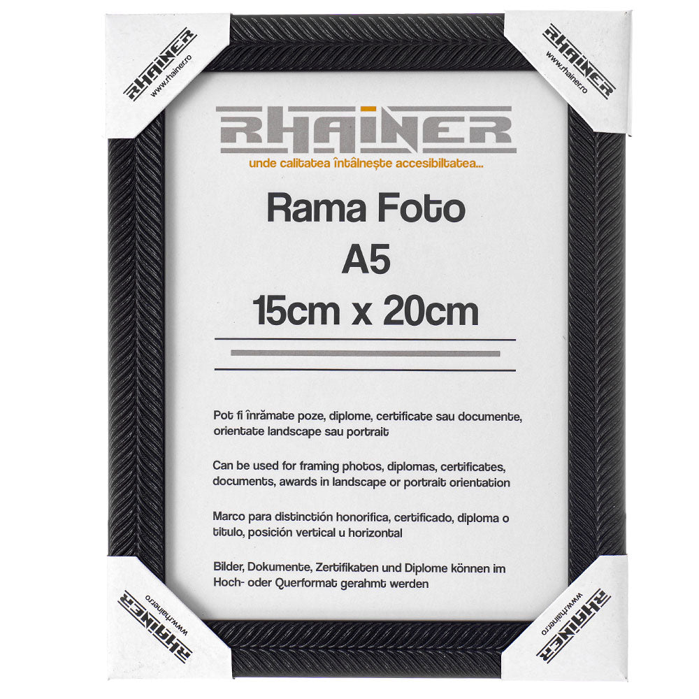 Rama foto Leon negru texturat A5