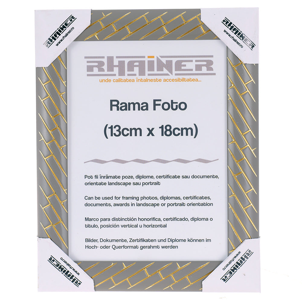Rama foto Barrio gri+auriu 13x18