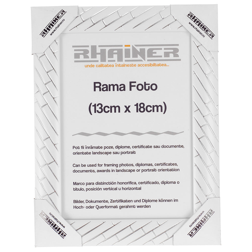 Rama foto Barrio alb+argintiu 13x18