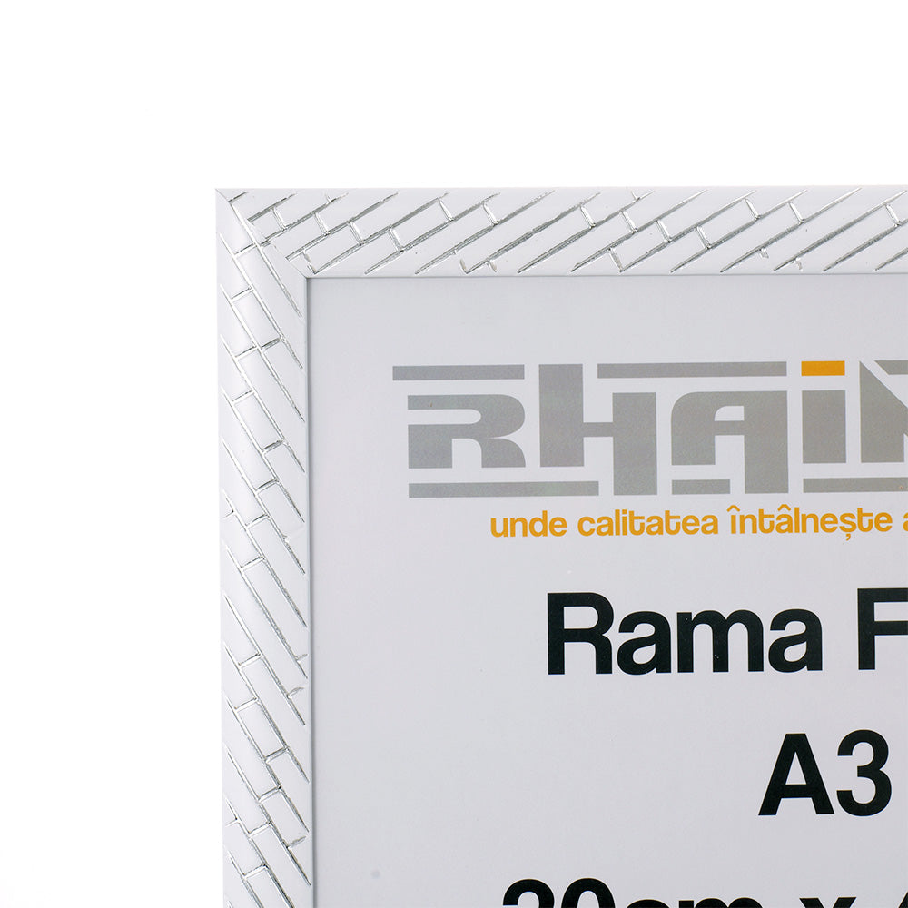Rama foto Barrio alb+argintiu A3