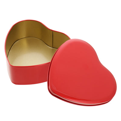 Метална кутия червено сърце 12x11x5