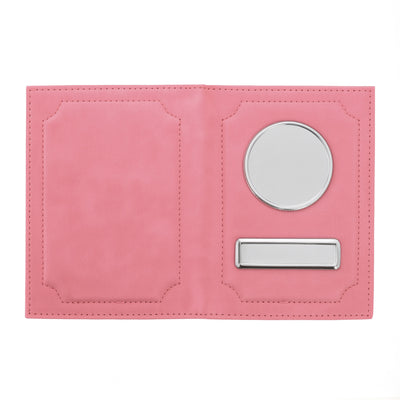 Car document wallet with logo and license plate - pink