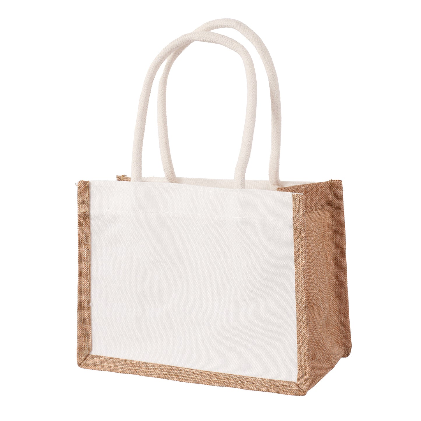 Canvas jute bag with white sides 17x22