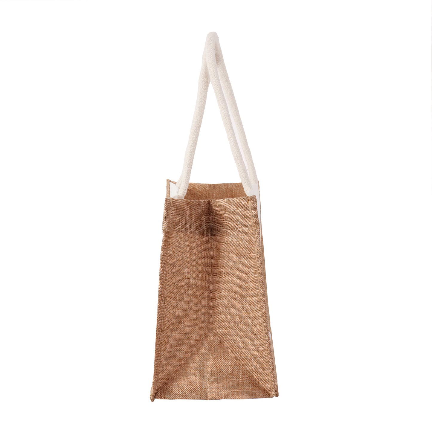 Canvas jute bag with white sides 17x22