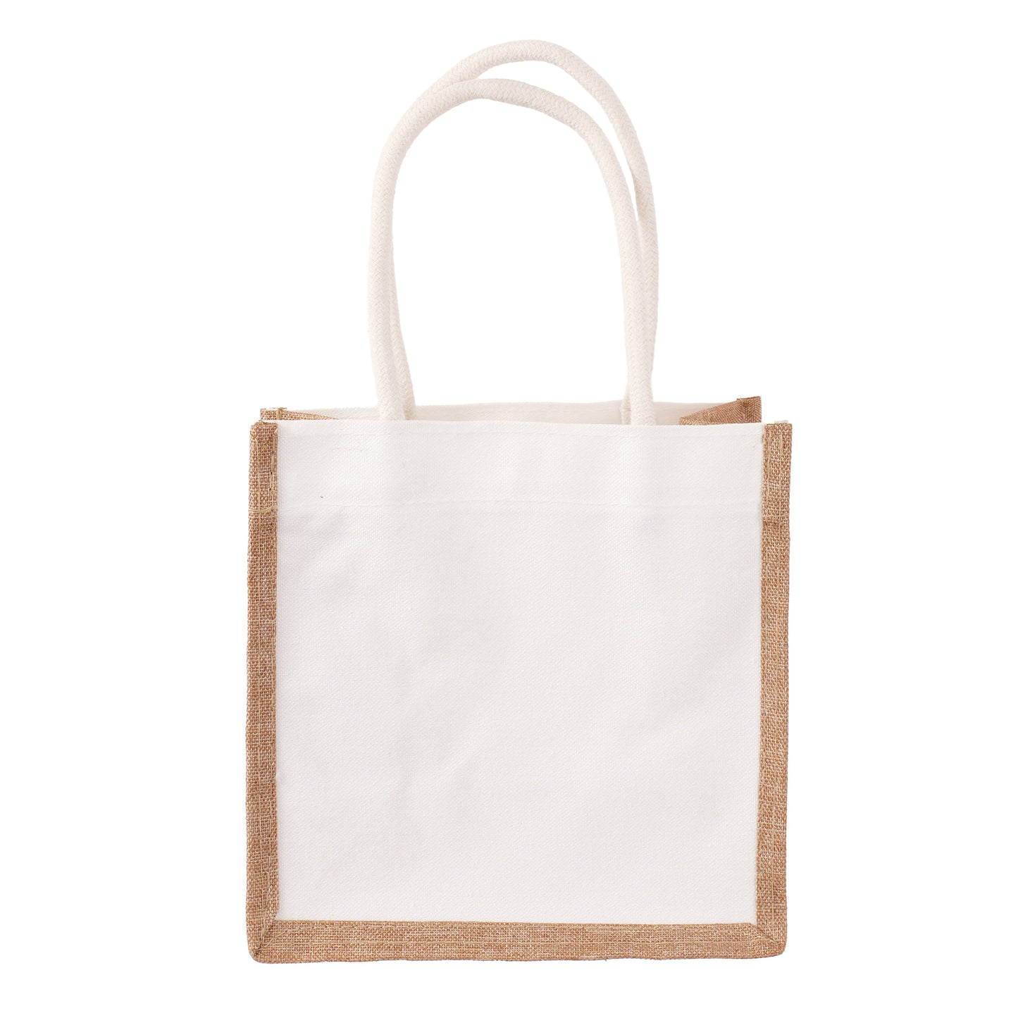 Canvas jute bag with white sides 24x21