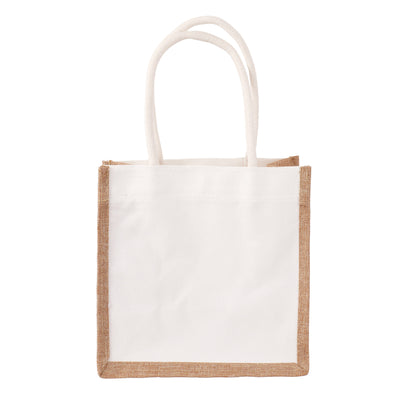 Vászon zsák juta anyagból, fehér oldalakkal 24x21