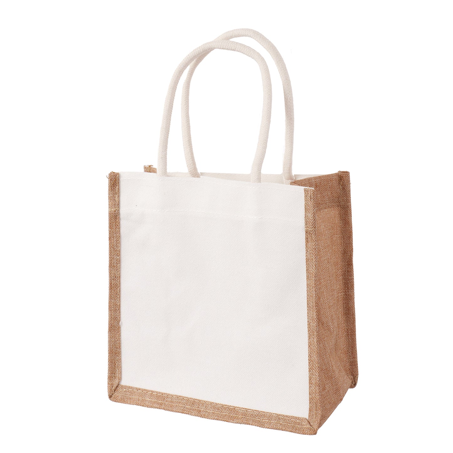 Canvas jute bag with white sides 24x21