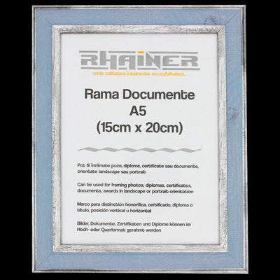 Rama foto Alicante albastru+argintiu A5