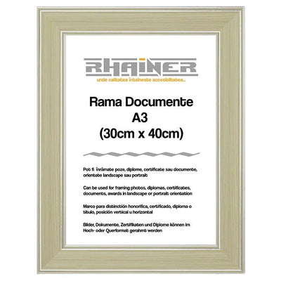 Rama foto Malaga crem+argintiu A3