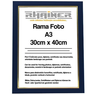 Rama foto Madrid albastru+auriu