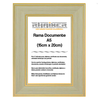 Rama foto Malaga crem+auriu A5