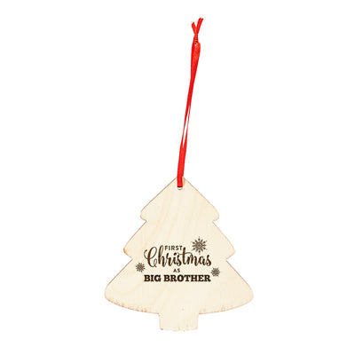 Ornament brad din lemn - snur rosu