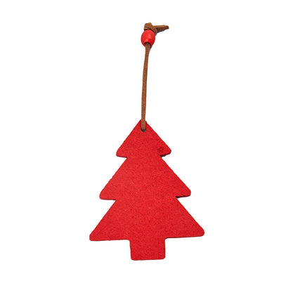 Ornament de brad rosu textil - set 10buc