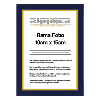 Rama foto Madrid albastru+auriu 10x15