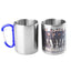 Cana metal inox sublimabila cu maner albastru