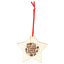 Ornament stea din lemn - snur rosu