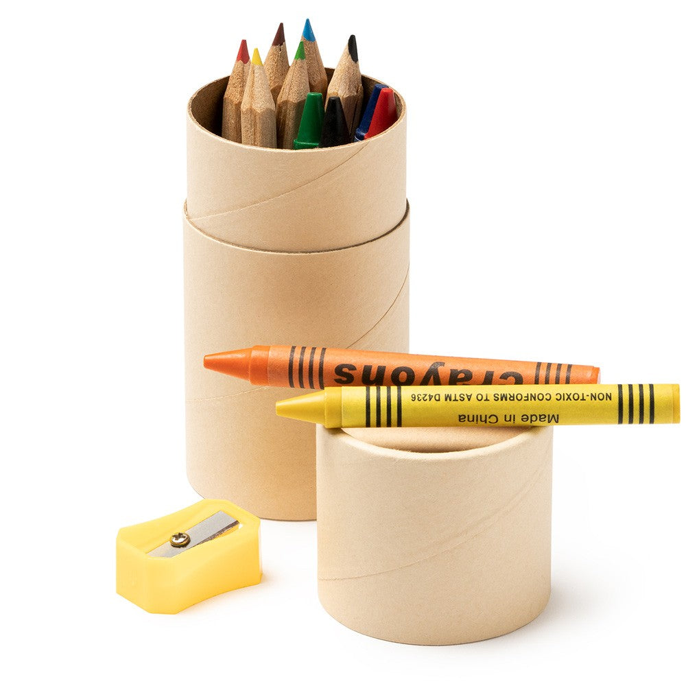 Coloring promotional set in a tube