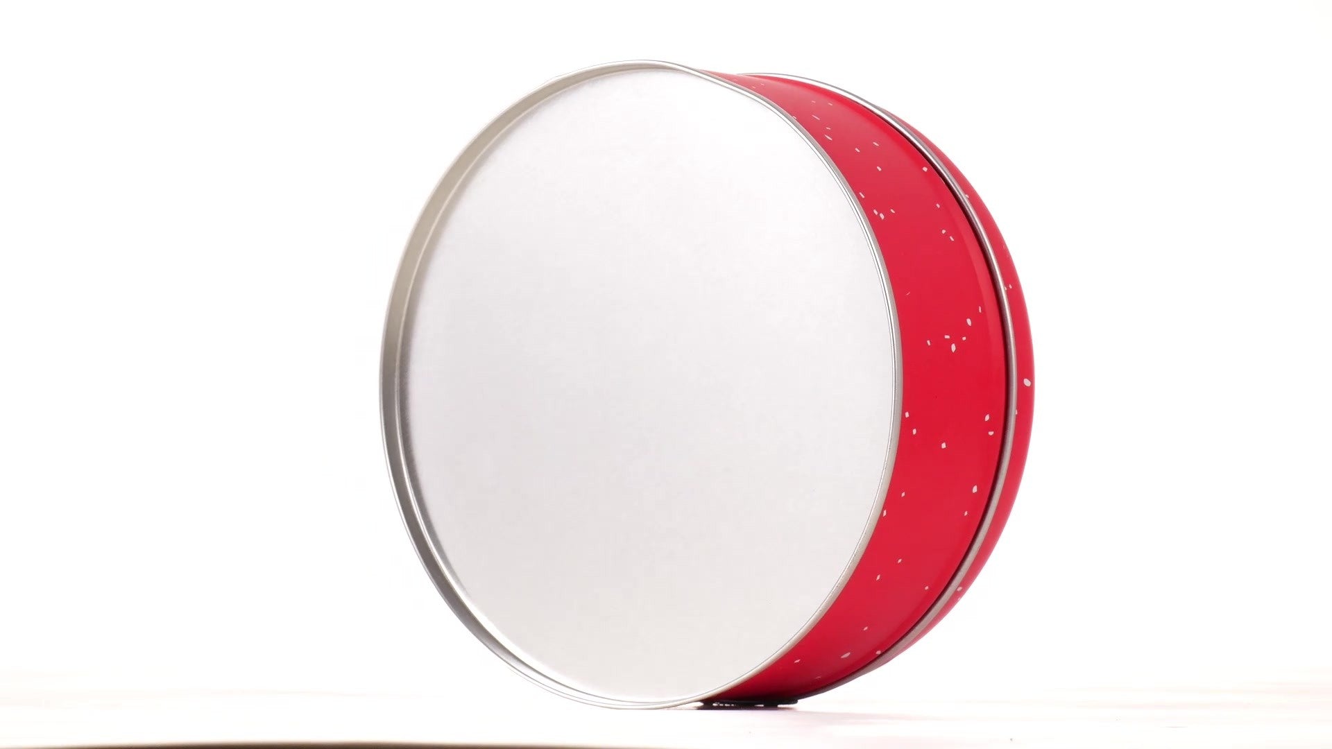 Cutie metalica rotunda rosie cu model Mos Craciun XM724744 - Green Print