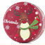 Cutie metalica rotunda rosie cu model ren de Craciun XM724789 - Green Print