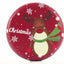 Cutie metalica rotunda rosie cu model ren de Craciun XM724789 - Green Print