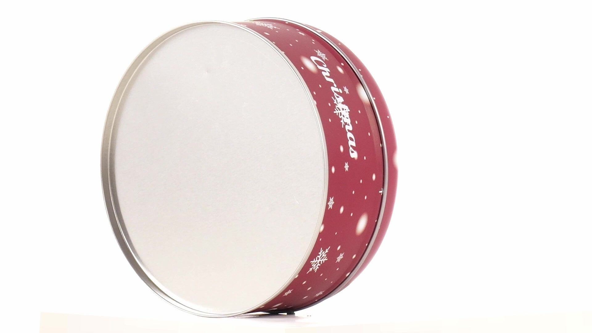 Cutie metalica rotunda rosie cu model ren de Craciun XM724789 - Green Print