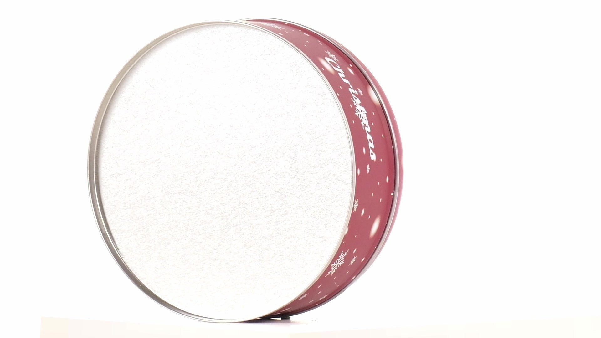 Cutie metalica rotunda rosie cu model ren de Craciun XM724789 - Green Print