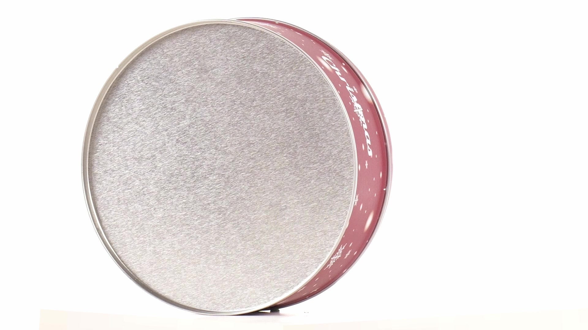 Cutie metalica rotunda rosie cu model ren de Craciun XM724789 - Green Print