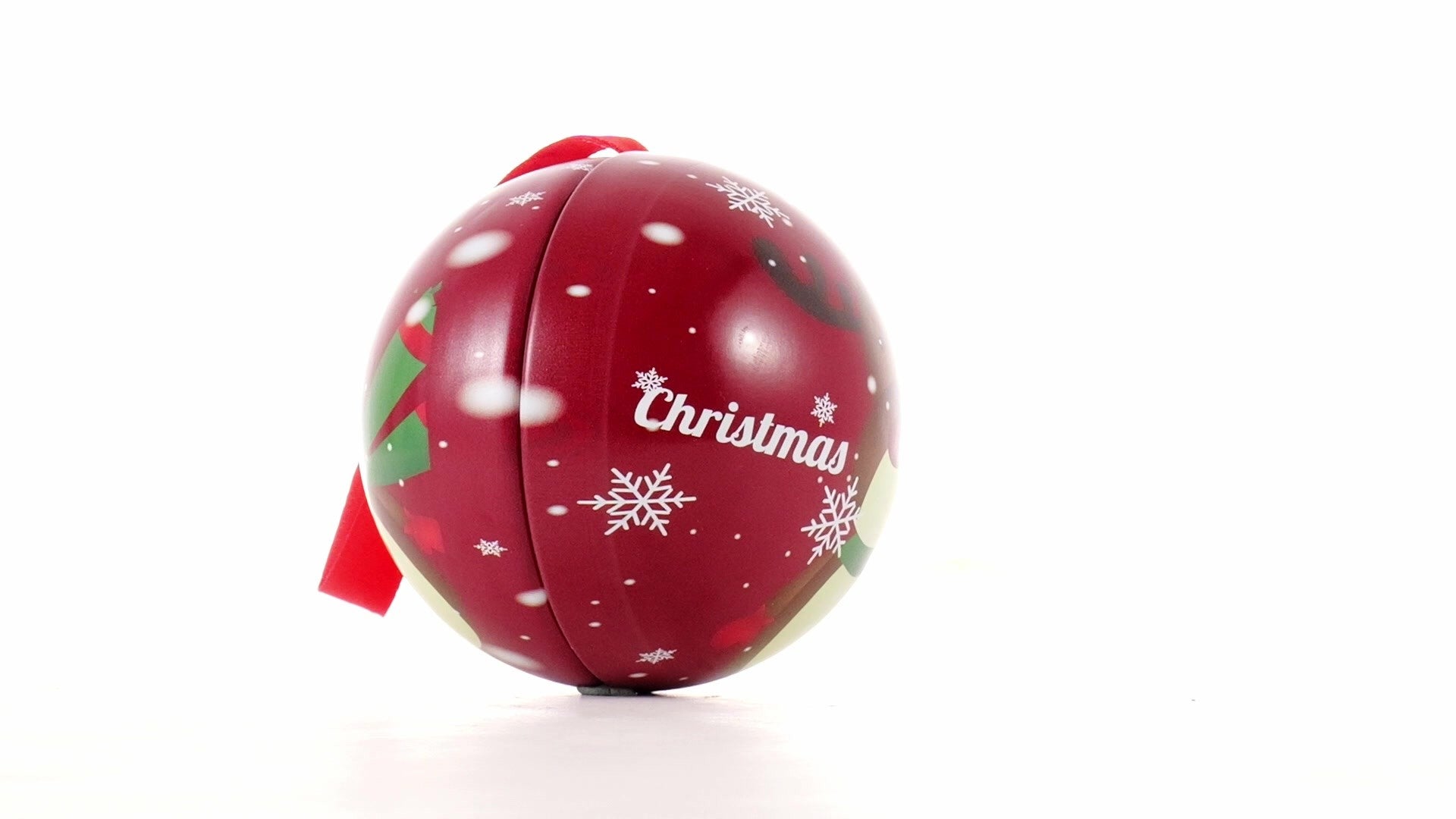 Glob de brad metalic rosu cu model ren Ø7 cm XM787812 - Green Print