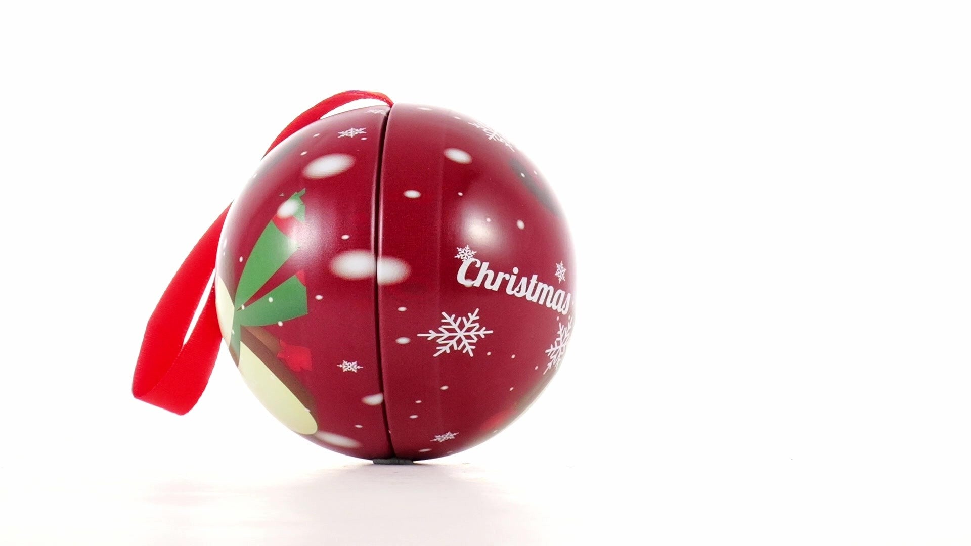 Glob de brad metalic rosu cu model ren Ø7 cm XM787812 - Green Print