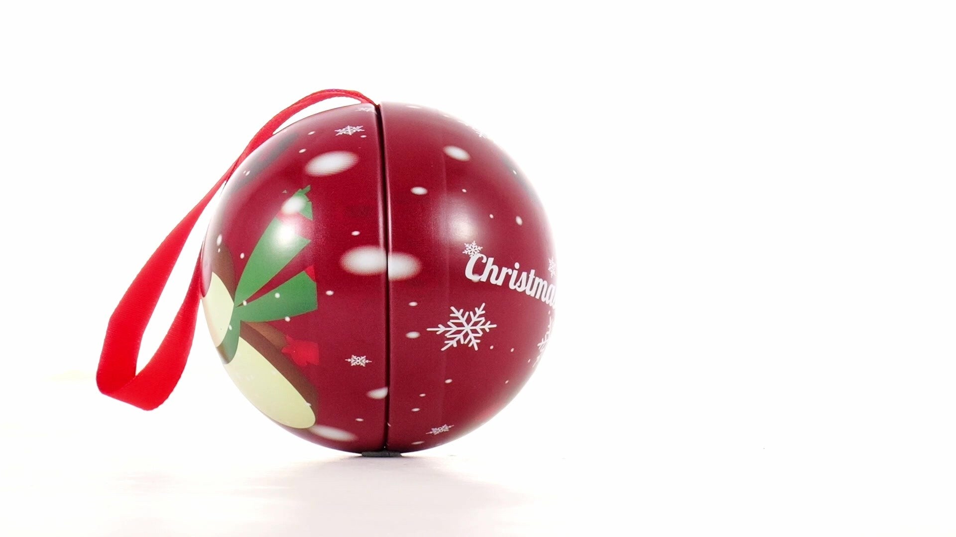 Glob de brad metalic rosu cu model ren Ø7 cm XM787812 - Green Print