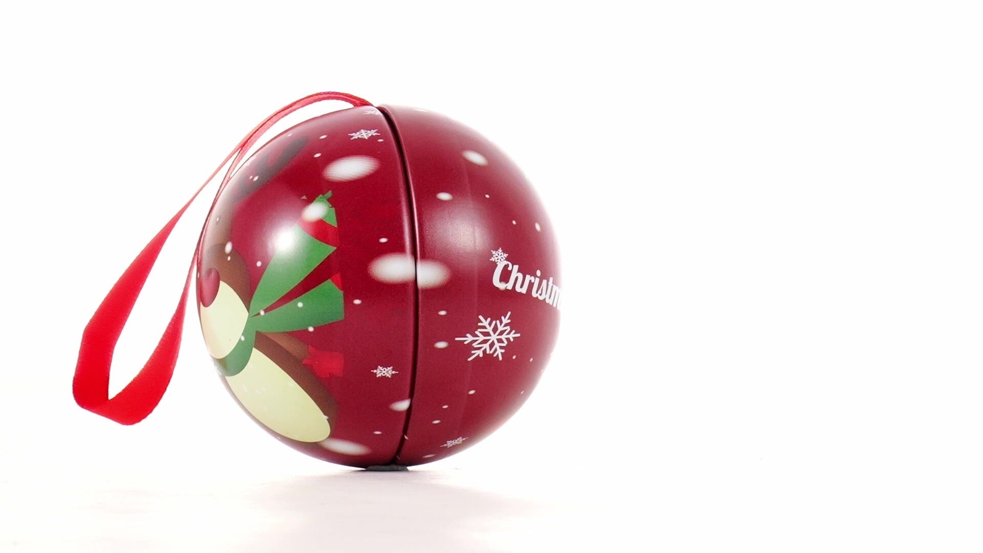 Glob de brad metalic rosu cu model ren Ø7 cm XM787812 - Green Print