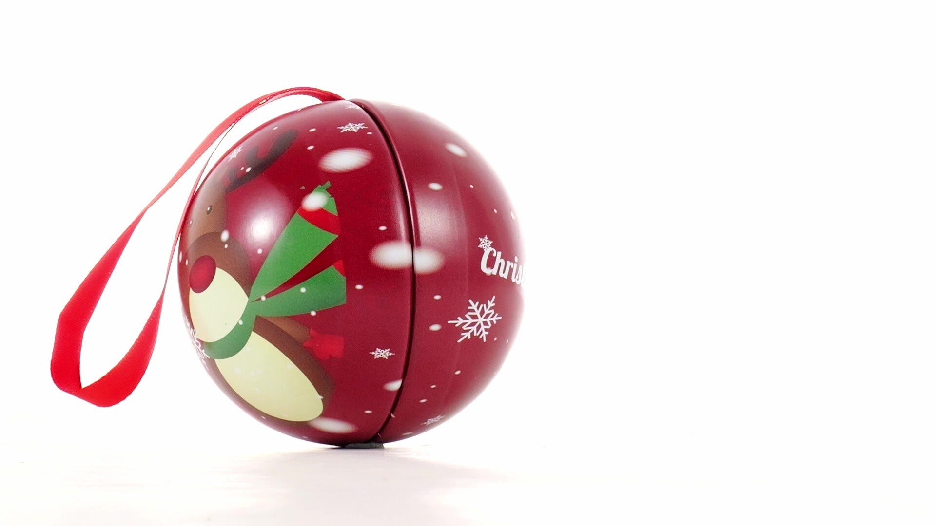 Glob de brad metalic rosu cu model ren Ø7 cm XM787812 - Green Print