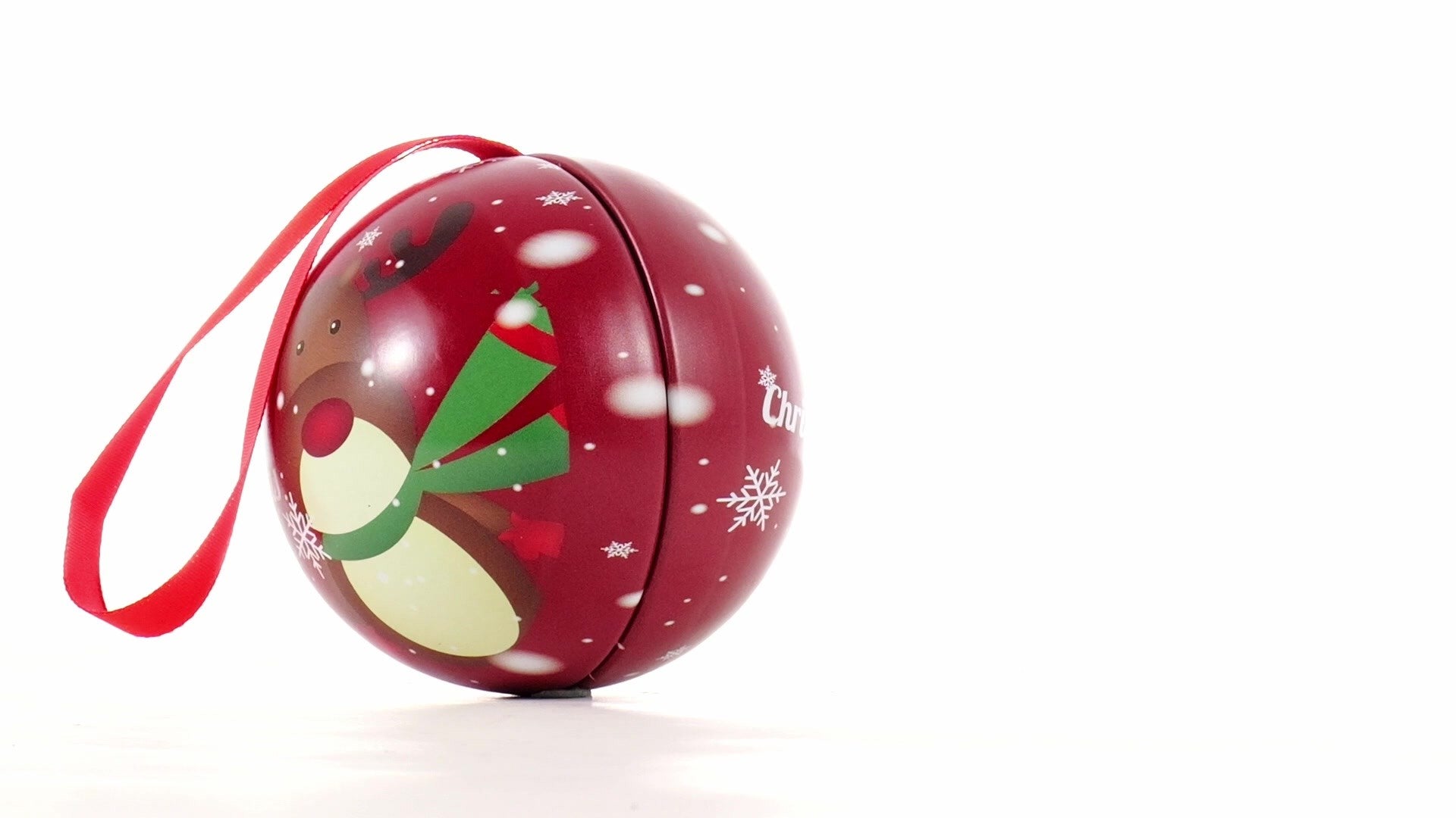 Glob de brad metalic rosu cu model ren Ø7 cm XM787812 - Green Print