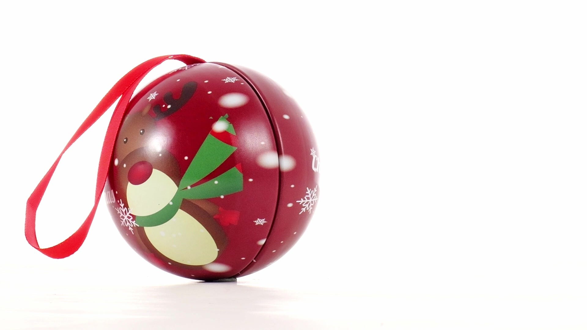 Glob de brad metalic rosu cu model ren Ø7 cm XM787812 - Green Print