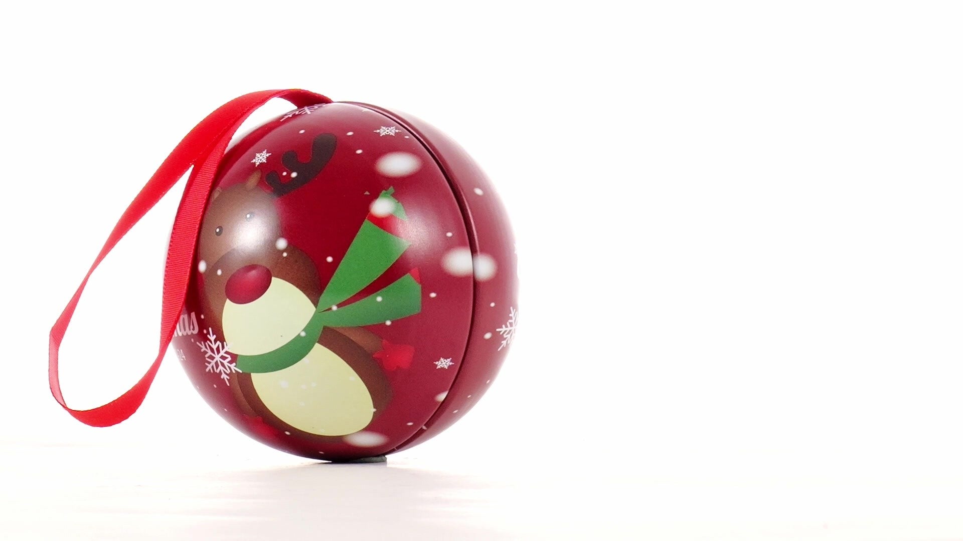 Glob de brad metalic rosu cu model ren Ø7 cm XM787812 - Green Print