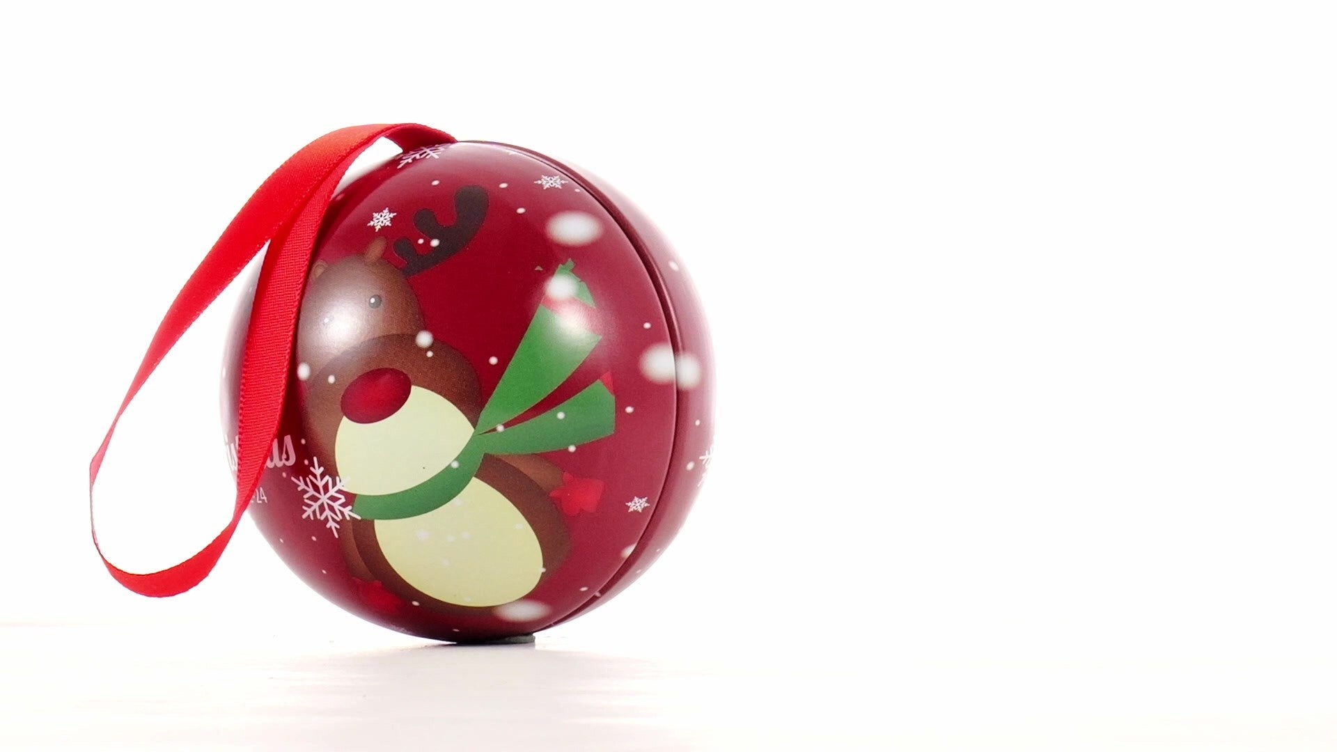 Glob de brad metalic rosu cu model ren Ø7 cm XM787812 - Green Print