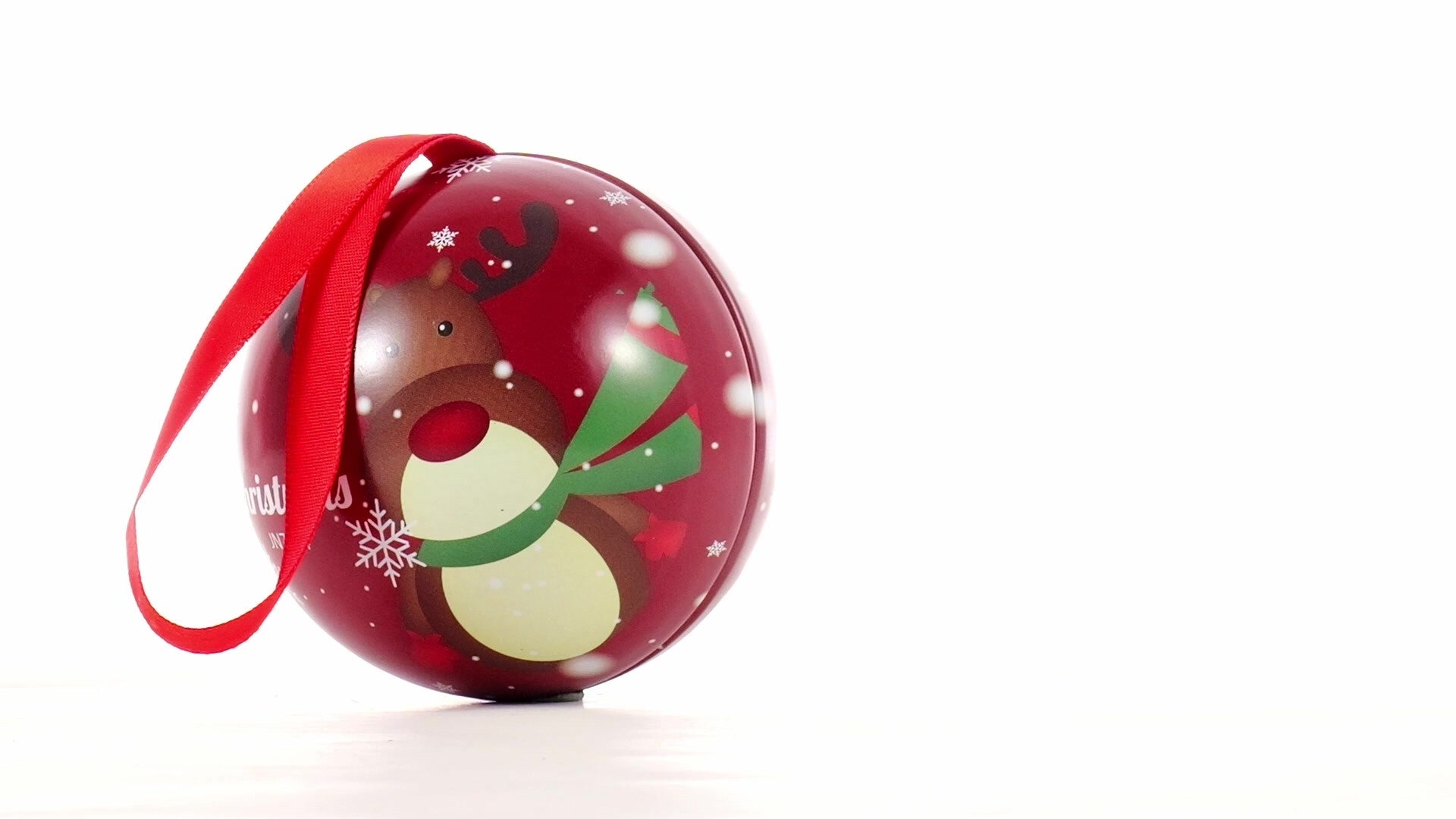 Glob de brad metalic rosu cu model ren Ø7 cm XM787812 - Green Print