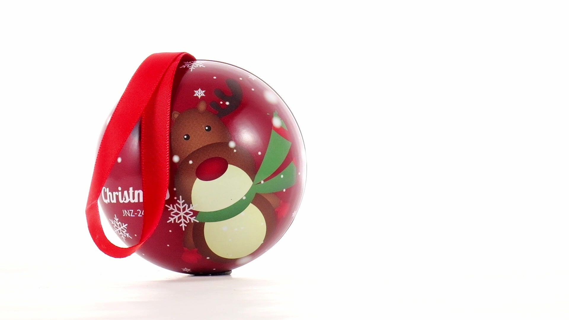 Glob de brad metalic rosu cu model ren Ø7 cm XM787812 - Green Print